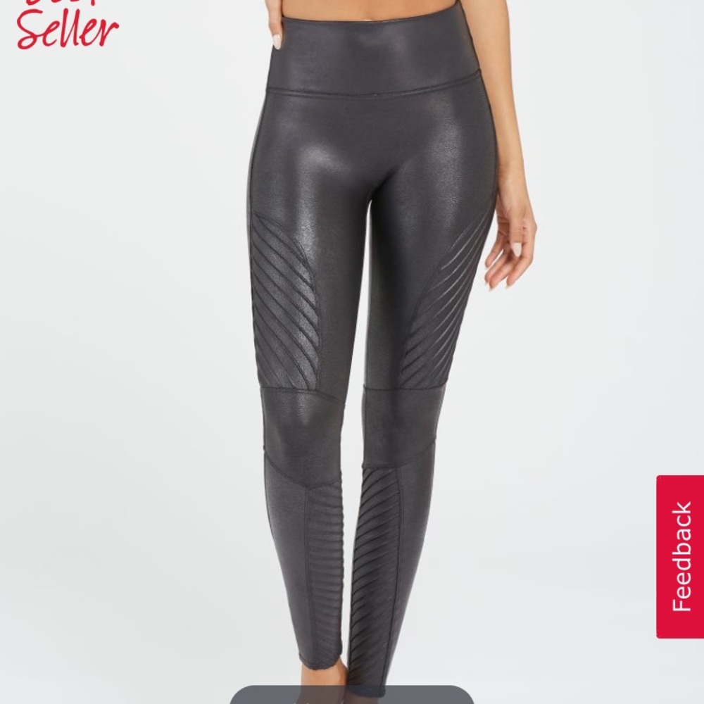 Spanx faux leather moto leggings